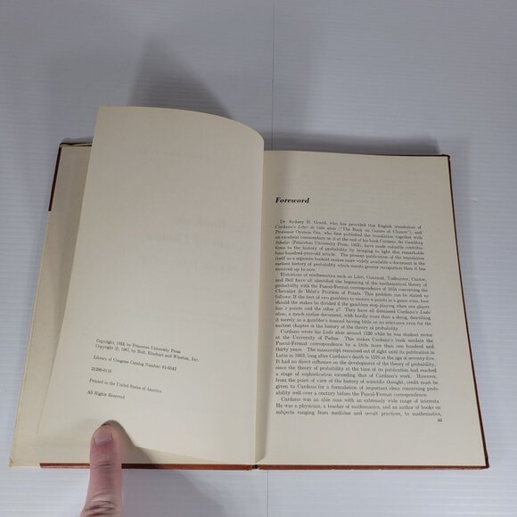 Gerolamo Cardano The Book on Games of Chance 1961 Holt Gould Wilks Gambling Odds - Picture 4 of 9